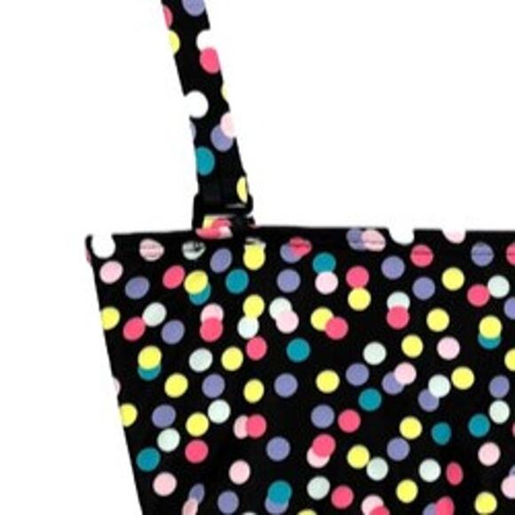 Bikini Top Confetti Print Contoured in Black with Multi Color Polka Dot Size XS - Picture 7 of 8